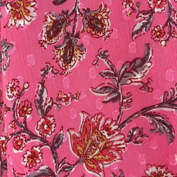 NWOT Joie Floral Faux Wrap Cropped Long Sleeve Top Pink Small - Picture 4 of 10